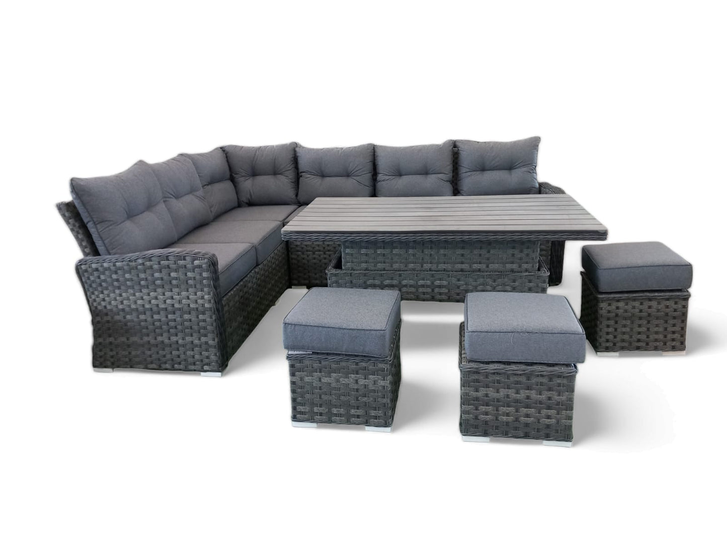 Rattan Windsor Corner Sofa with Lift Table + 3 Stools | SJ-18073LLT