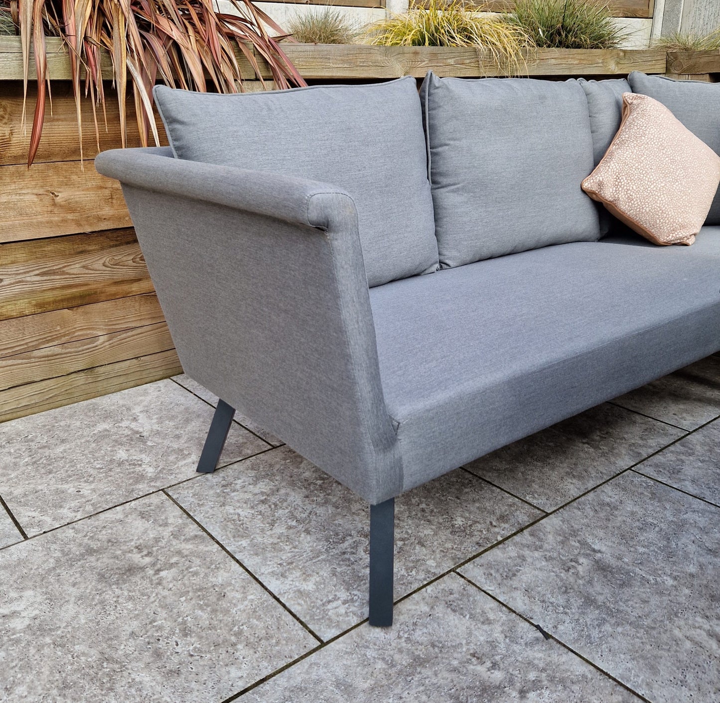 Signature Weave - Luna L Shape Fabric Corner Sofa with Firepit Table | Luna0415