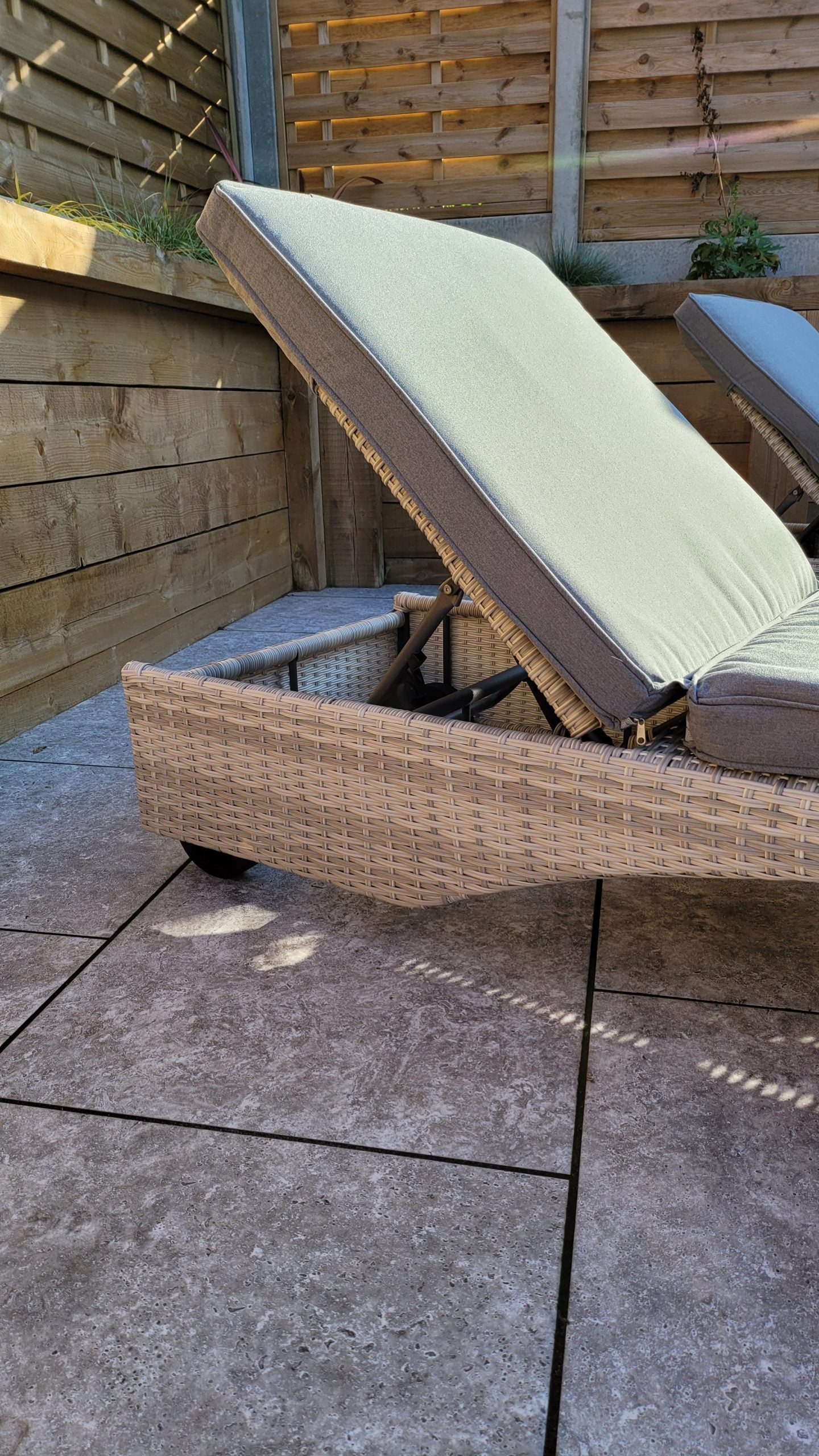 Rattan Meghan Sun Lounger Set with Drinks Table | Megh0402