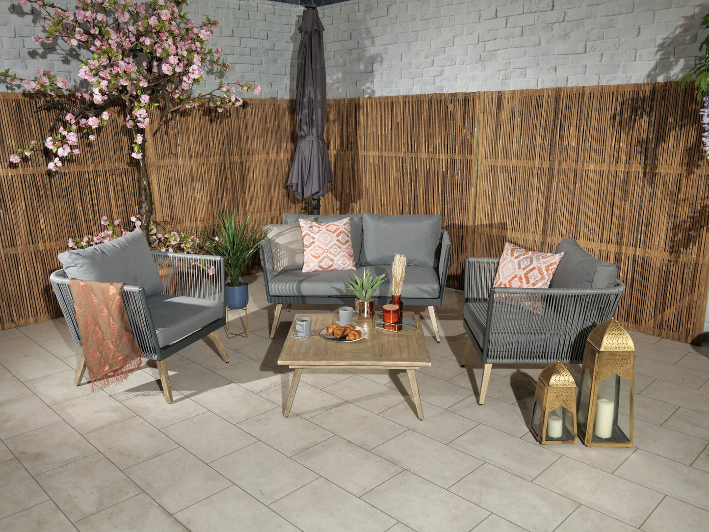 Rattan Milan Four Seater Sofa Lounging Set | AMIR | MIL2SOF-WS