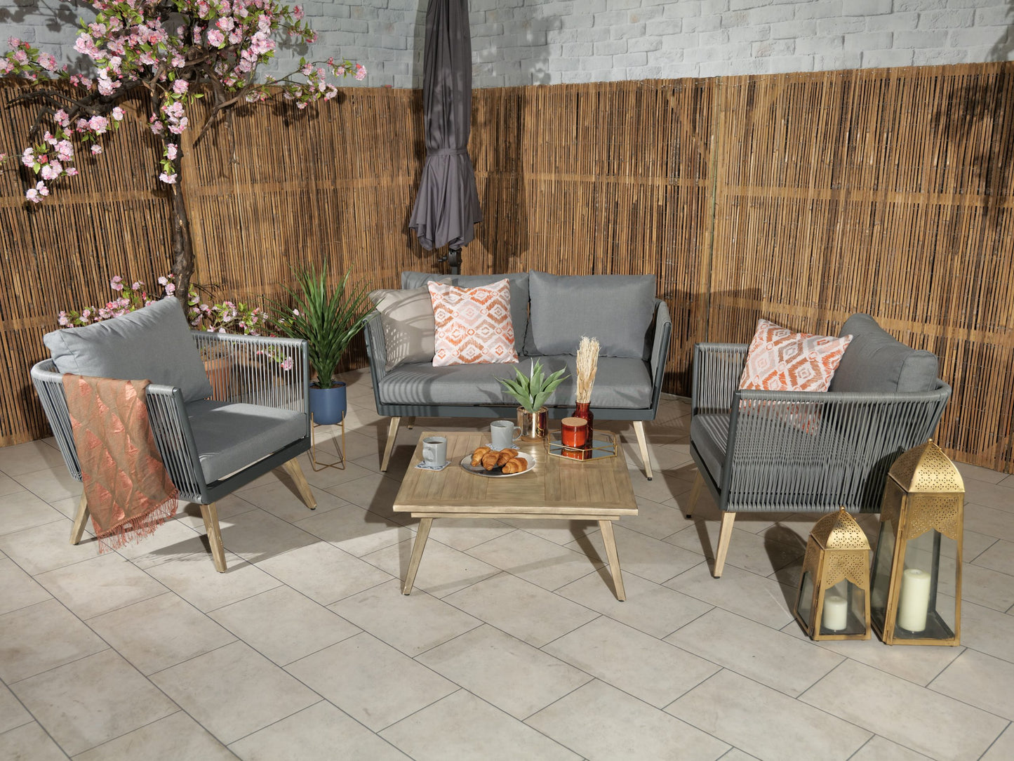 Rattan Milan Four Seater Sofa Lounging Set | AMIR | MIL2SOF-WS