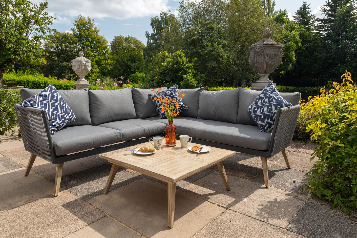 Rattan Milan Five Seater Corner Lounging Set | AMIR | MILCORLOU-WS