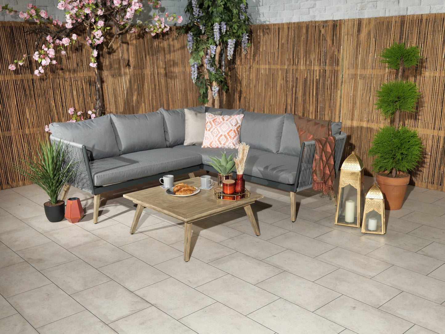 Rattan Milan Five Seater Corner Lounging Set | AMIR | MILCORLOU-WS