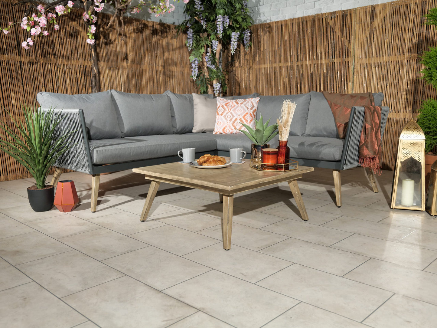 Rattan Milan Five Seater Corner Lounging Set | AMIR | MILCORLOU-WS