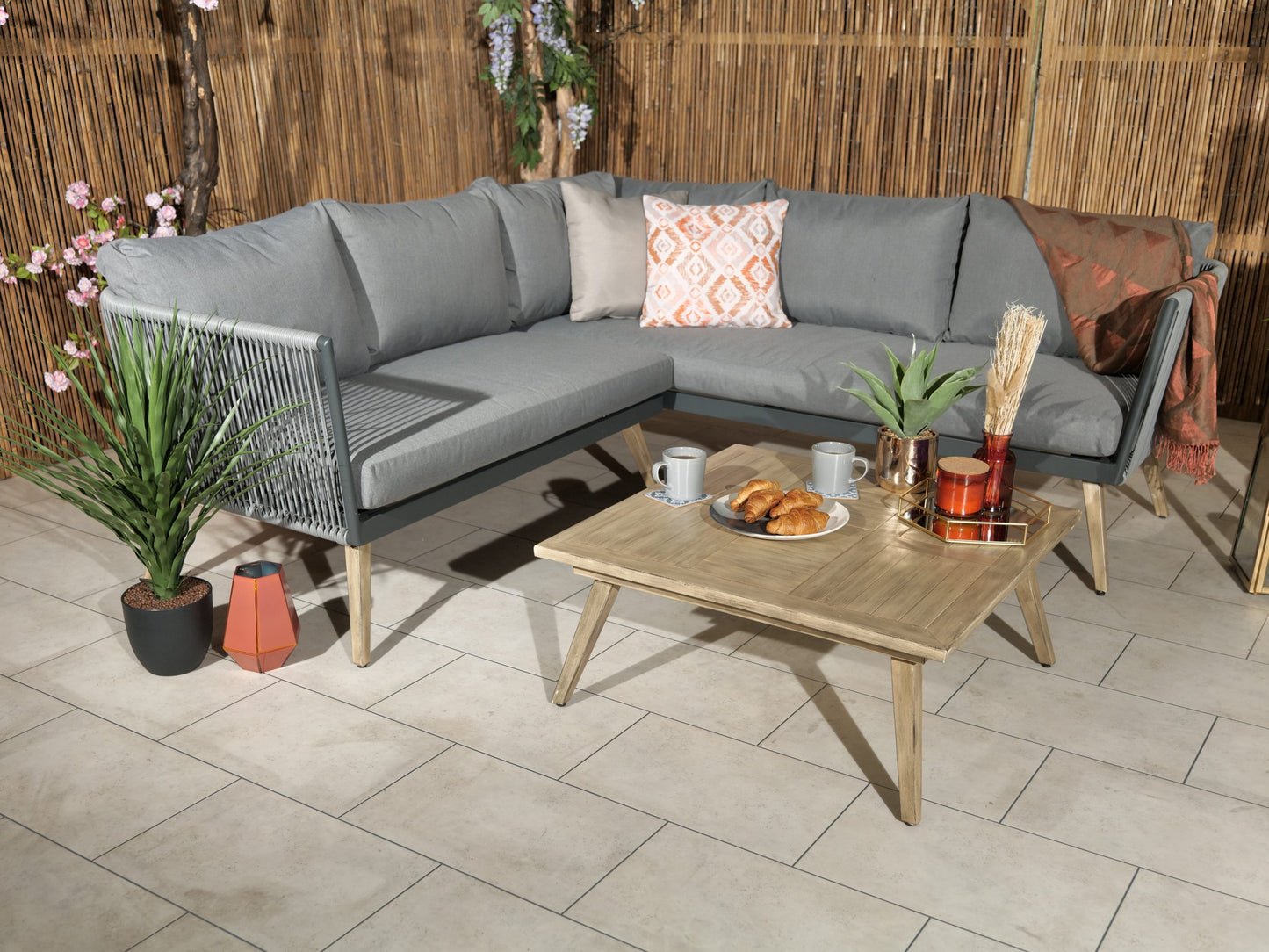 Rattan Milan Five Seater Corner Lounging Set | AMIR | MILCORLOU-WS