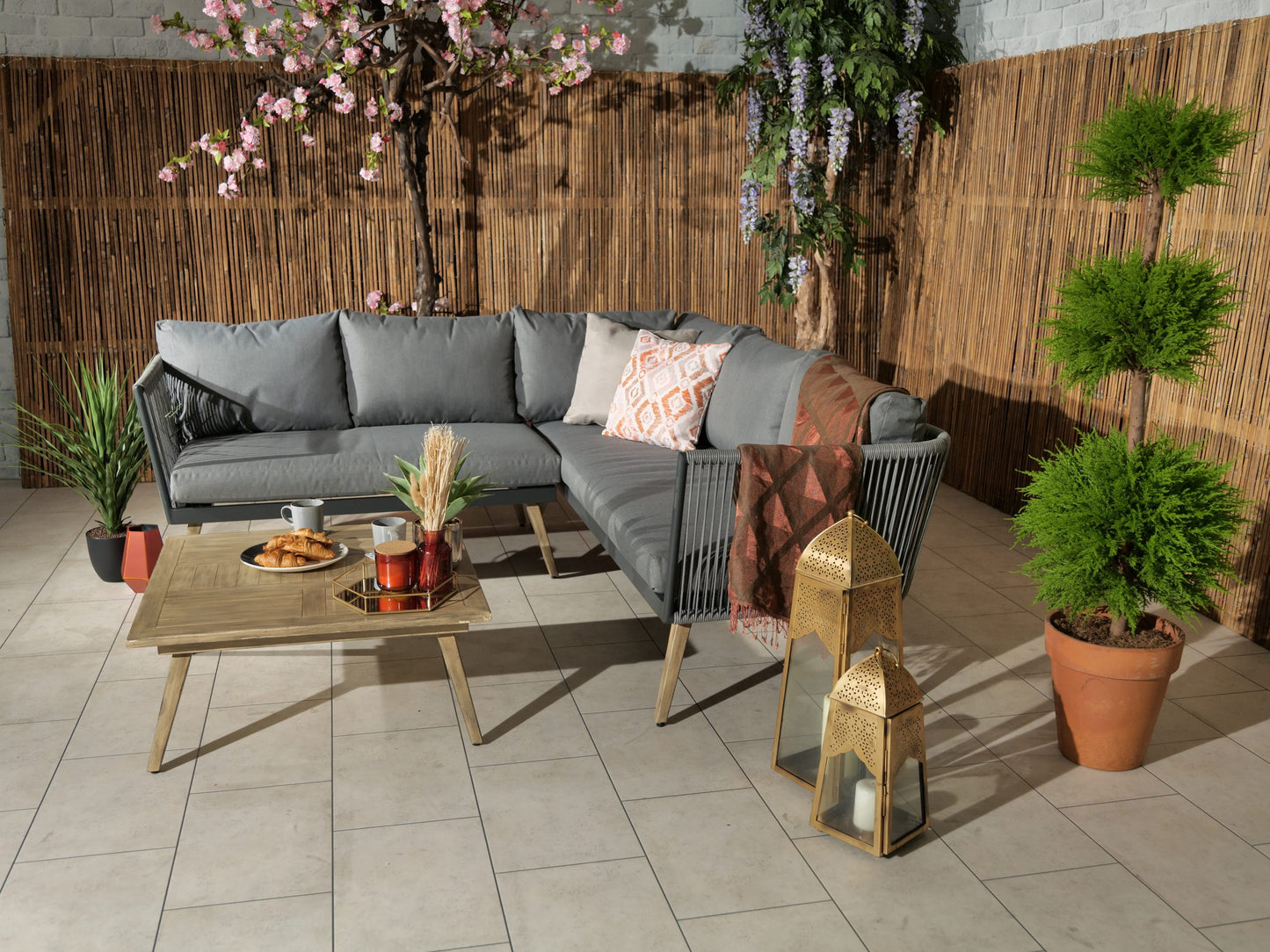 Rattan Milan Five Seater Corner Lounging Set | AMIR | MILCORLOU-WS