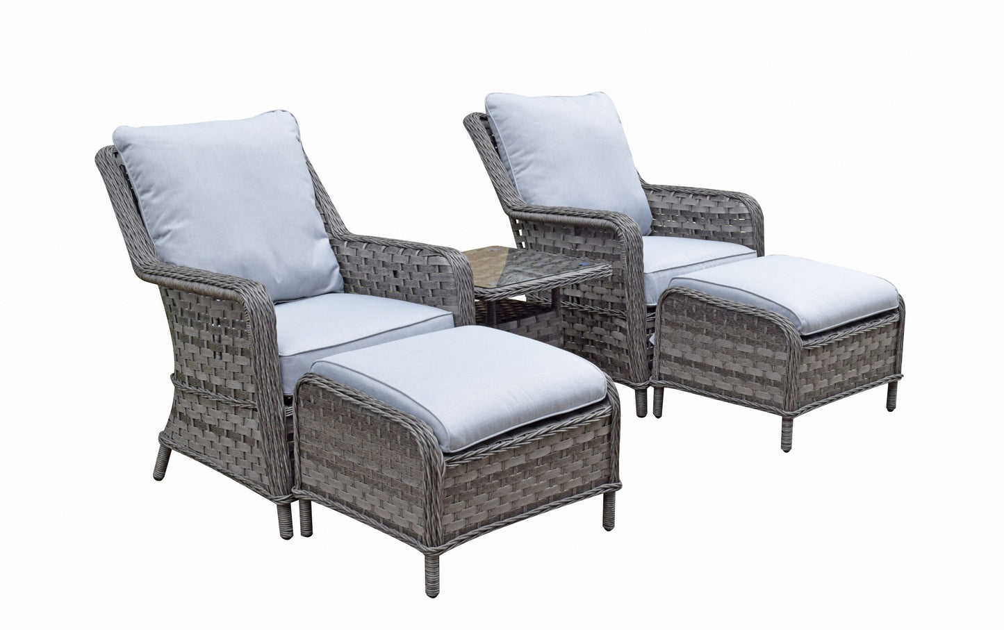 Rattan Grey Five Piece Lounge Set in Grey | Mia | Mia0102