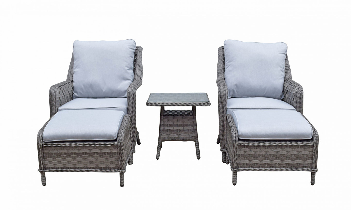 Rattan Grey Five Piece Lounge Set in Grey | Mia | Mia0102