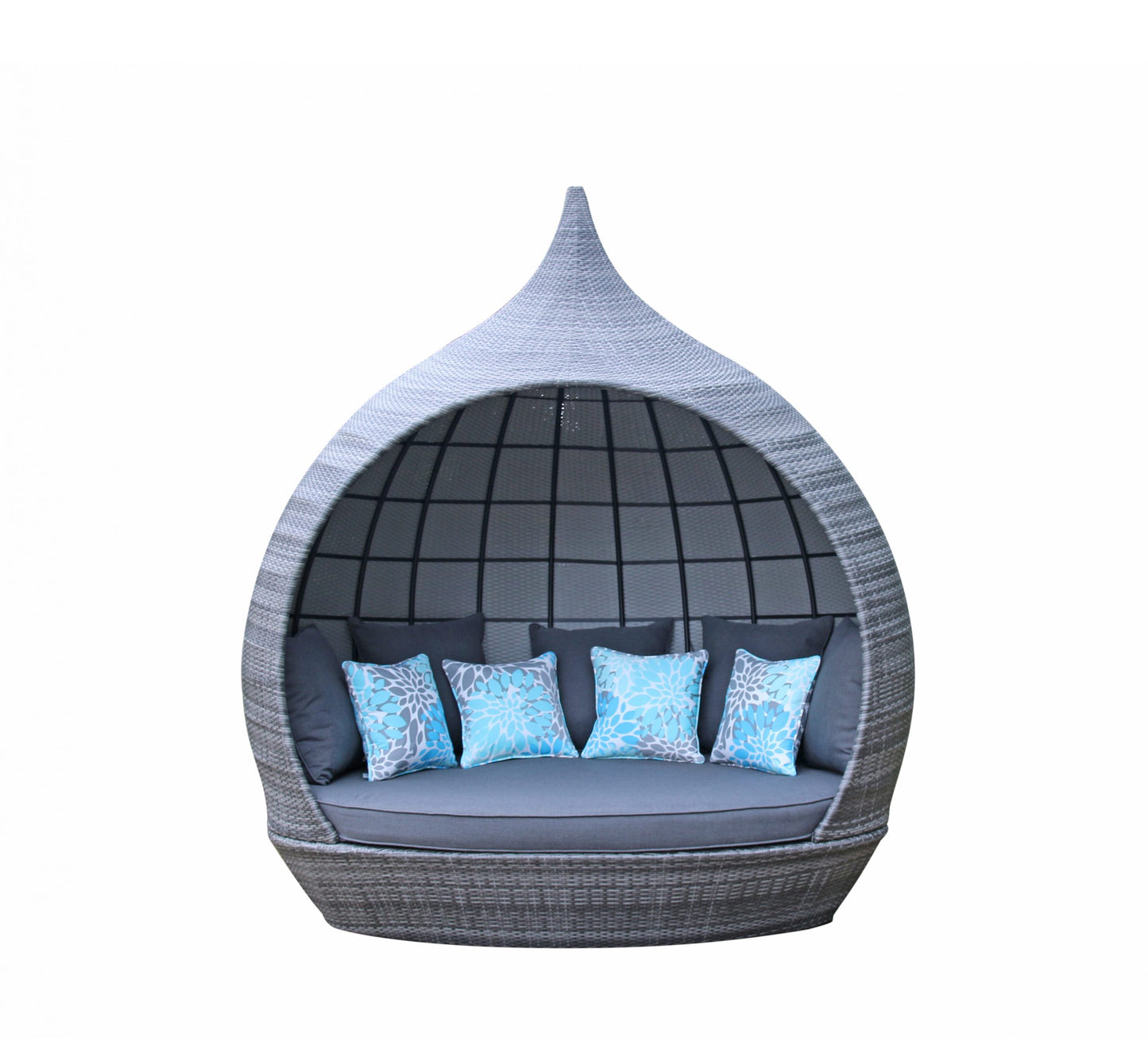 Rattan Pearl Daybed in Mixed Grey with Scatters | Pear0039