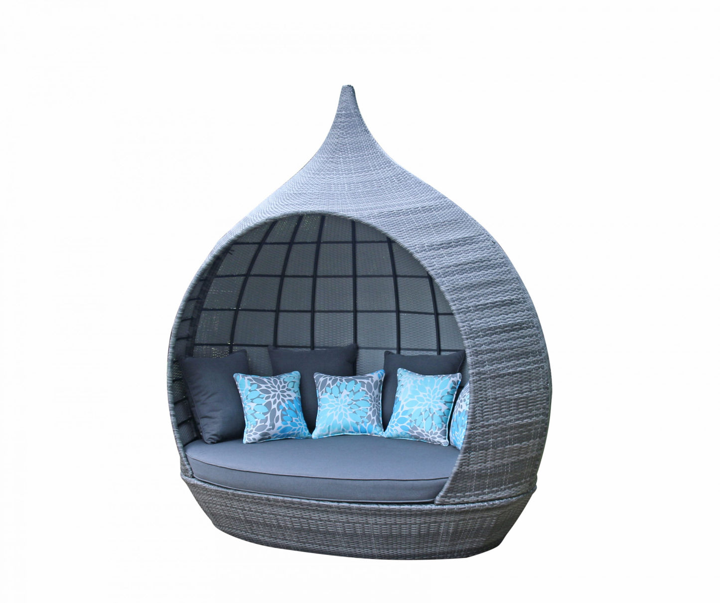 Rattan Pearl Daybed in Mixed Grey with Scatters | Pear0039