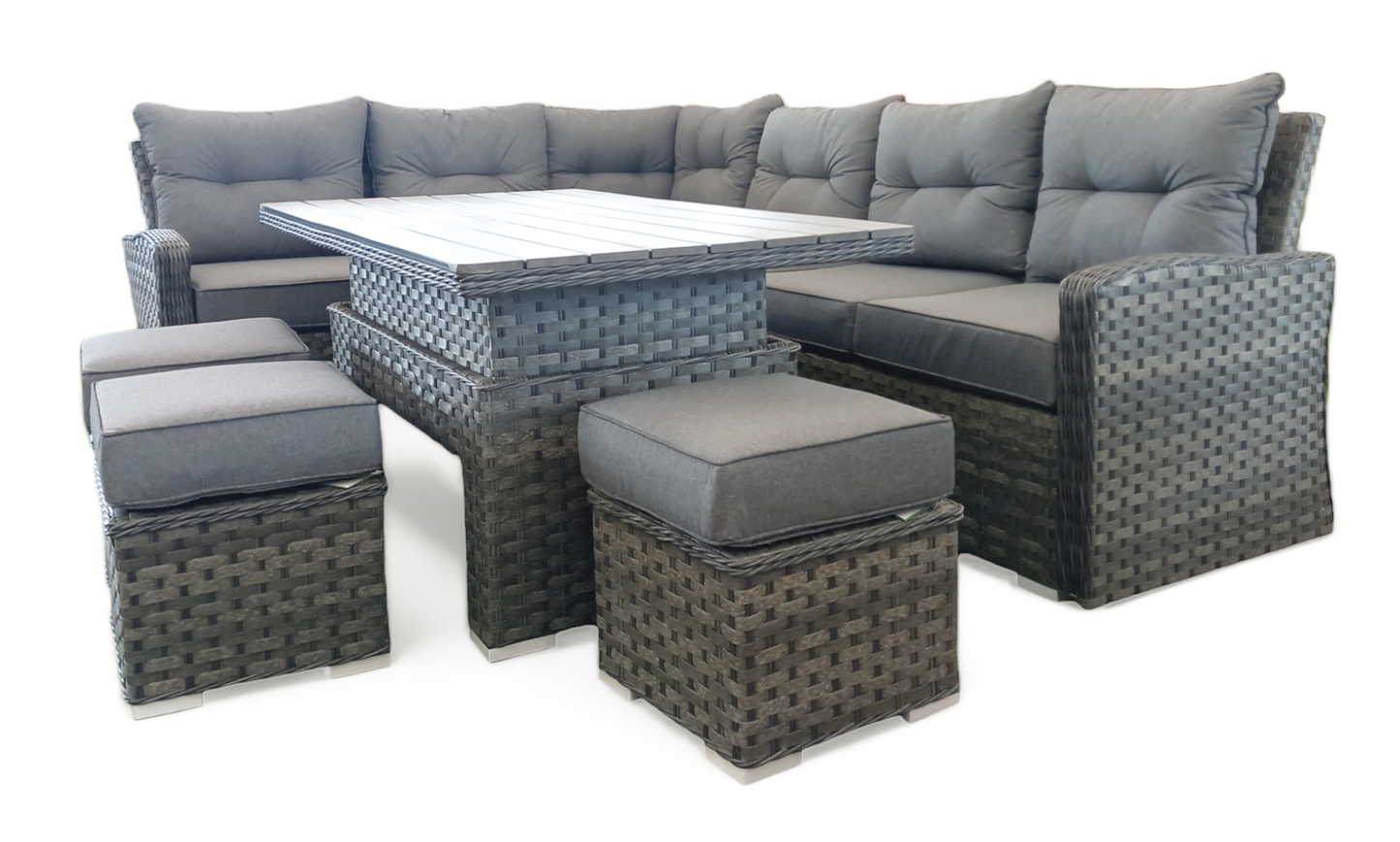 Rattan Windsor Corner Sofa with Lift Table + 3 Stools | SJ-18073LLT