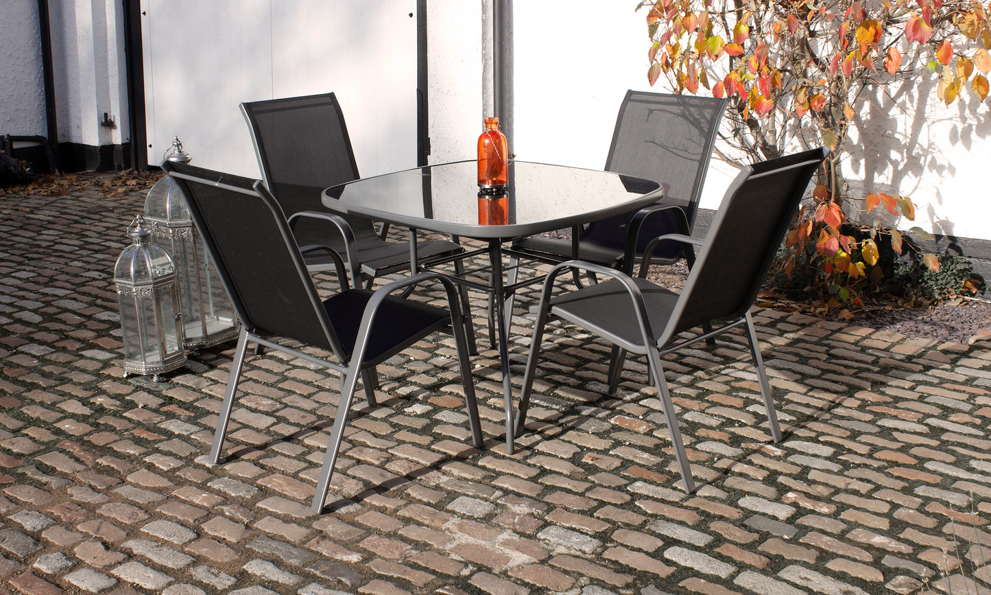 Rio 4 Seater Stacking Dining Set | AMIR | RIO-01