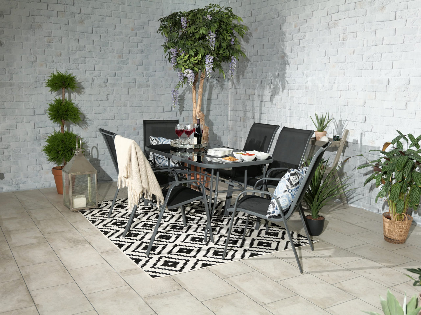Rio 6 Seater Stacking Dining Set | AMIR | RIO-02