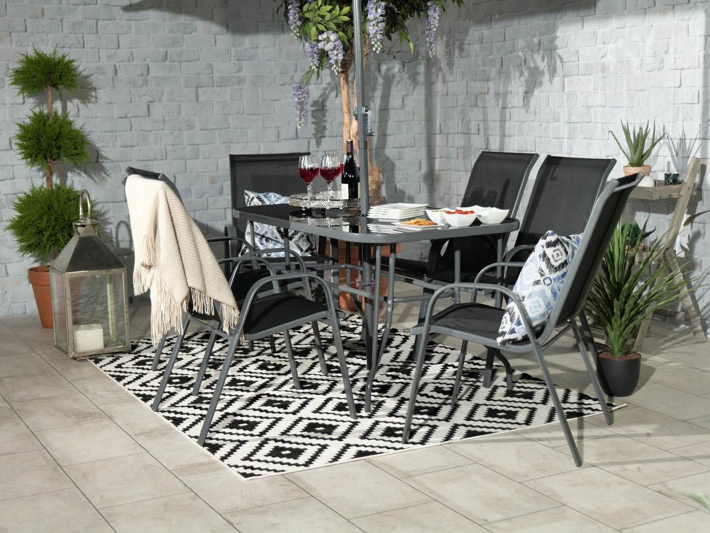 Rio 6 Seater Stacking Dining Set | AMIR | RIO-02