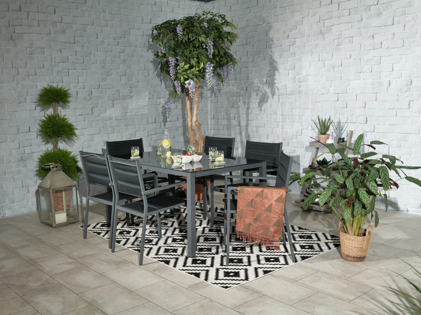 Sorrento 6 Seater Set Including Parasol | AMIR | SOR-02