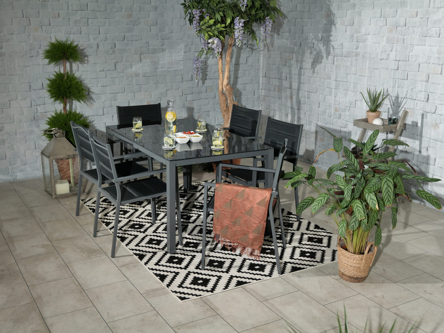 Sorrento 6 Seater Set Including Parasol | AMIR | SOR-02