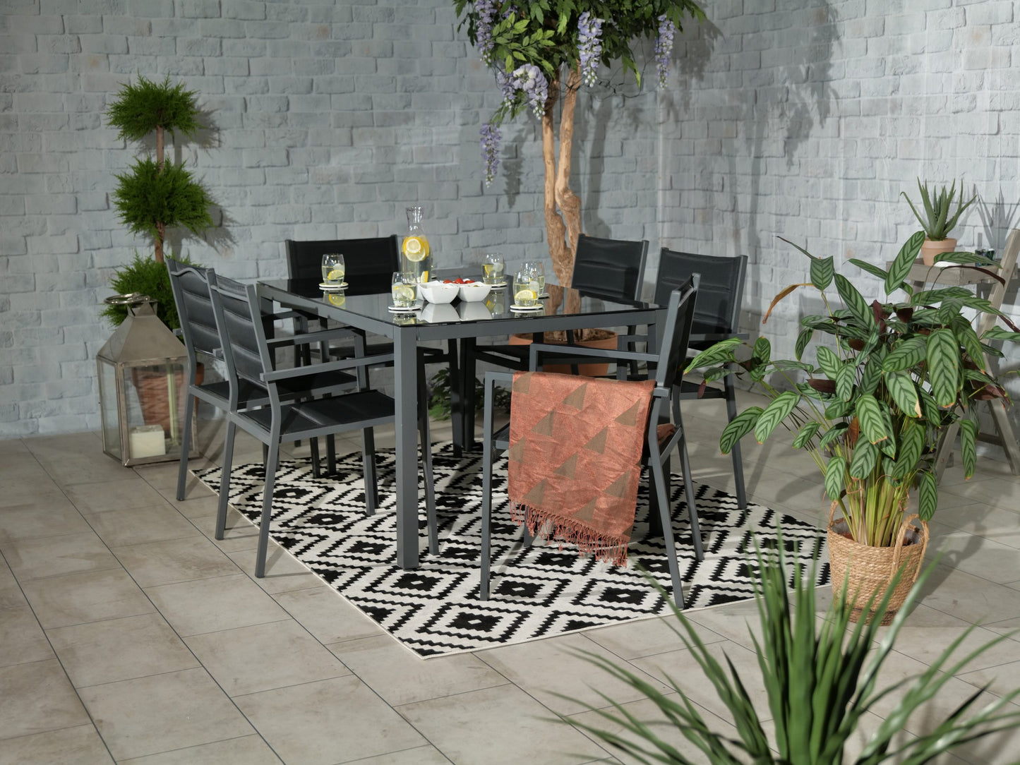 Sorrento 6 Seater Set Including Parasol | AMIR | SOR-02
