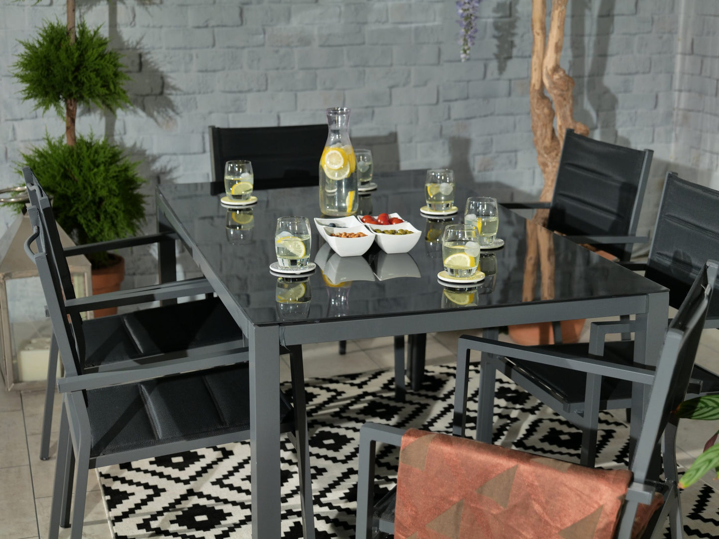 Sorrento 6 Seater Set Including Parasol | AMIR | SOR-02