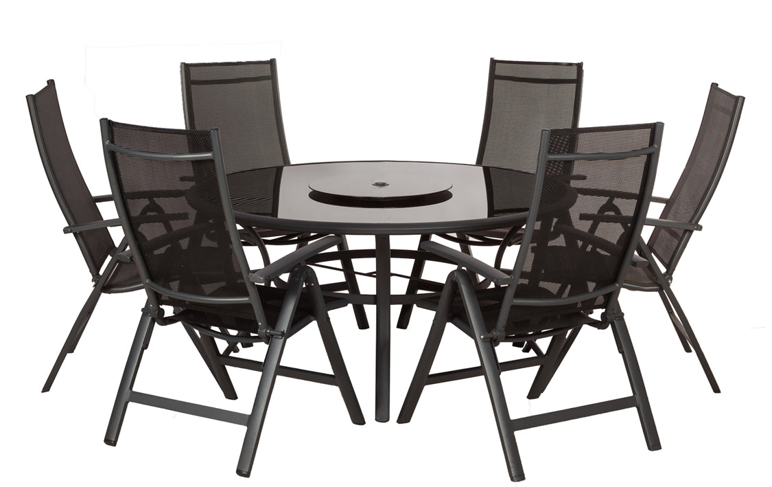 Sorrento 8pc Black Round Deluxe Recliner Set | AMIR | SOR150RECBLK