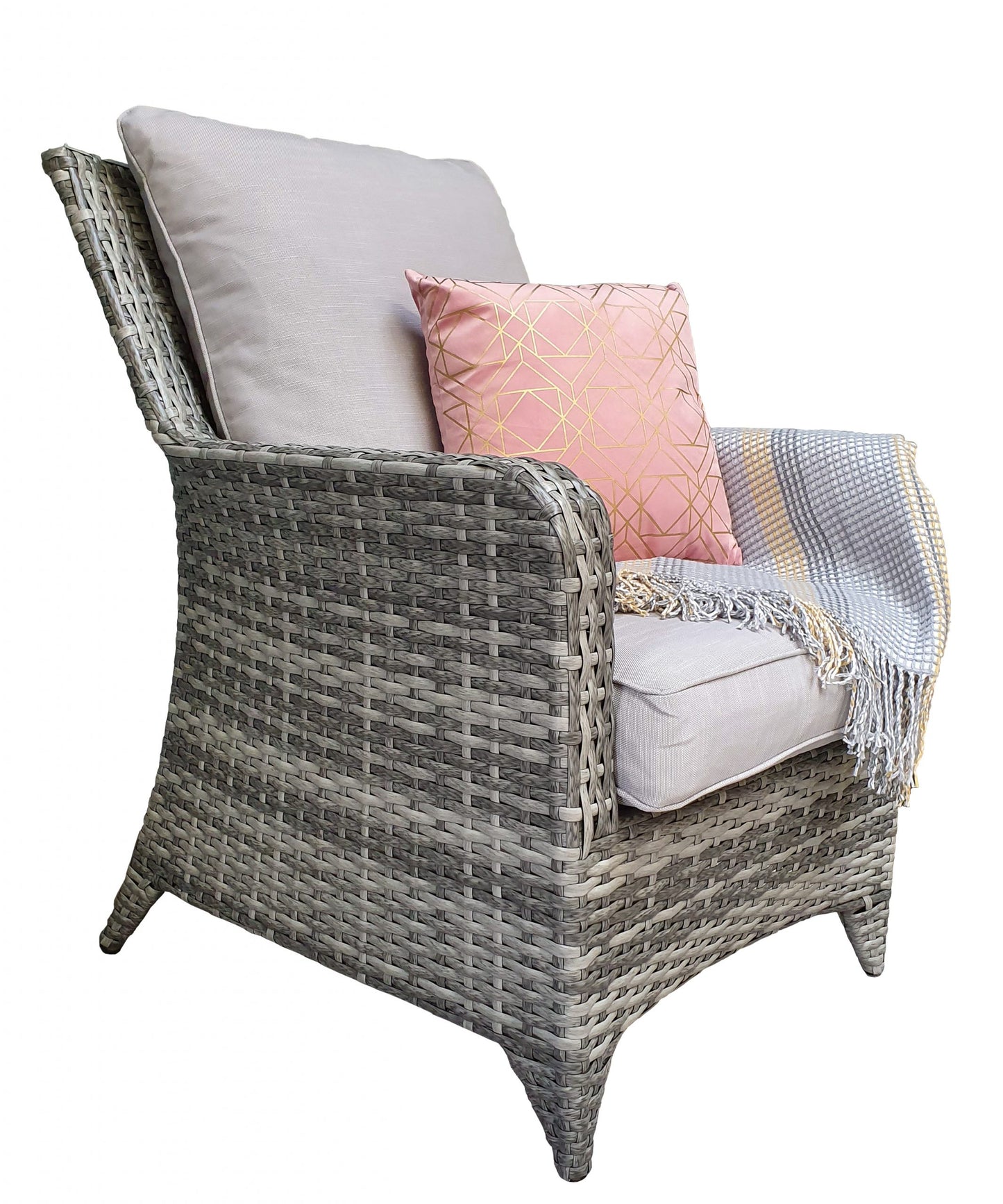Rattan Grey 3 Piece High Back Lounge Set | Sarah | Sara0175