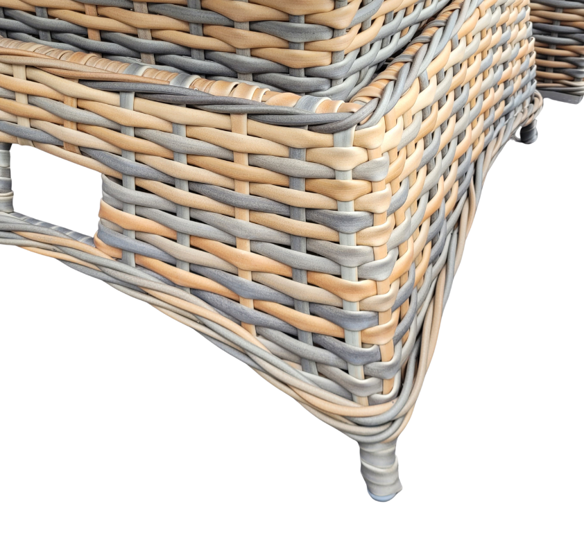 Homeflair Anna Rattan Mixed Weave Corner Sofa Dining Set with Lift Table