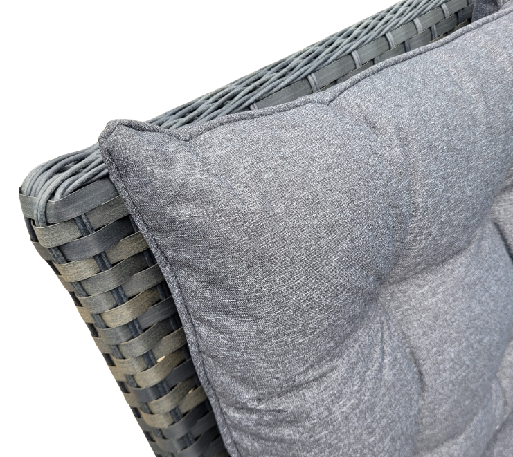 Homeflair Molly Large Grey Rattan Corner with lift Table + Stools