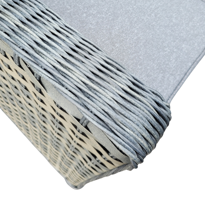 Homeflair Molly Large Grey Rattan Corner with lift Table + Stools
