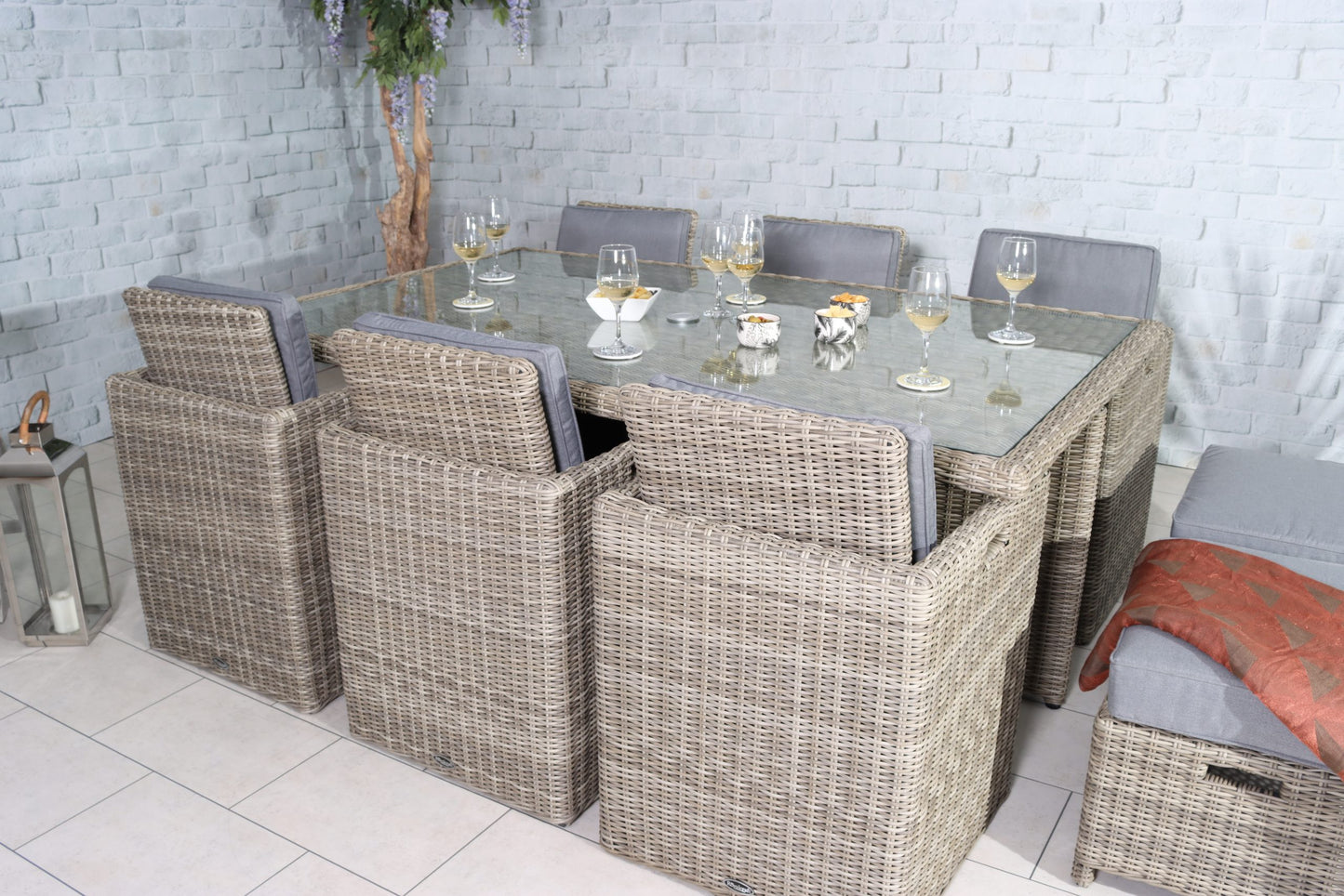 Rattan Wentworth 10 Seater Cube Set | AMIR | WEN10CUB-WS