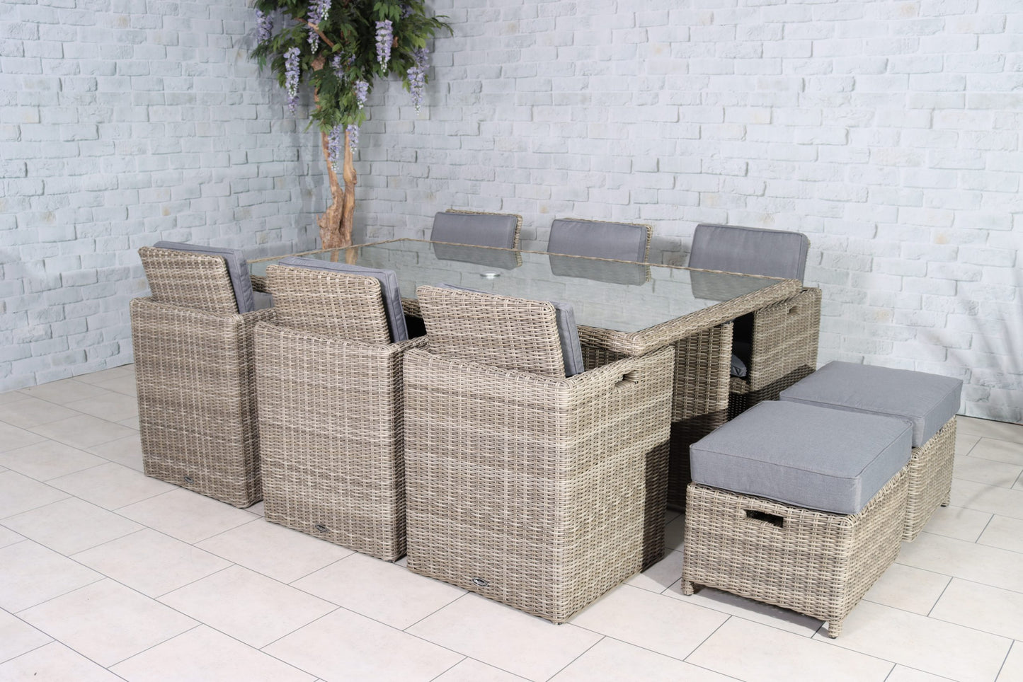 Rattan Wentworth 10 Seater Cube Set | AMIR | WEN10CUB-WS