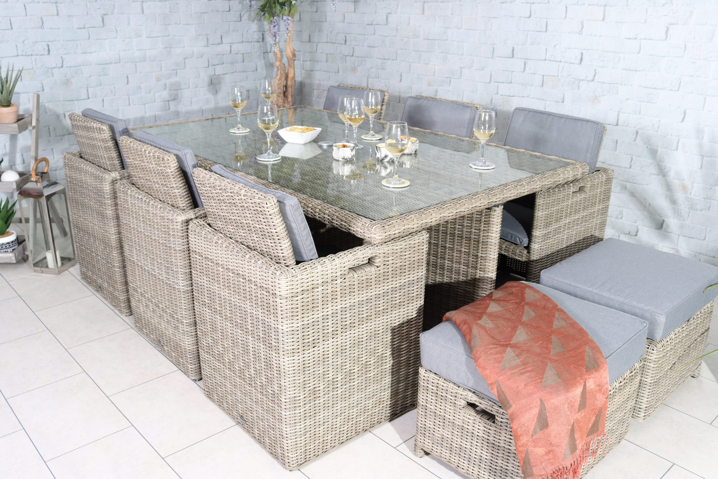 Rattan Wentworth 10 Seater Cube Set | AMIR | WEN10CUB-WS