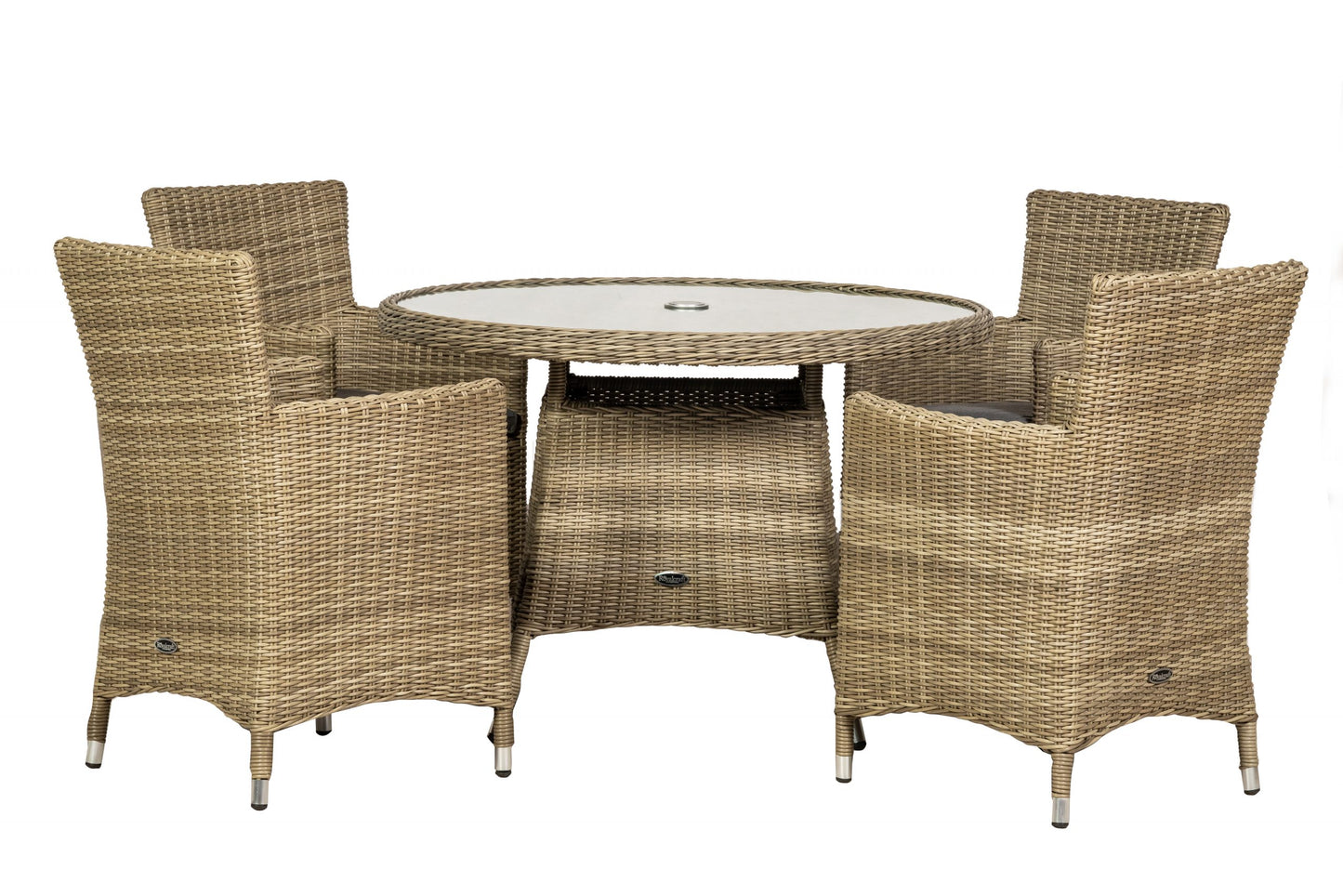 Rattan Wentworth 4 Seater Dining Set AMIR | WEN110CAR-WS