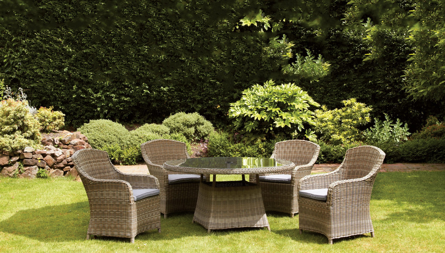 Rattan Wentworth Imperial 4 Seater Dining Set | AMIR | WEN110IMP-WS
