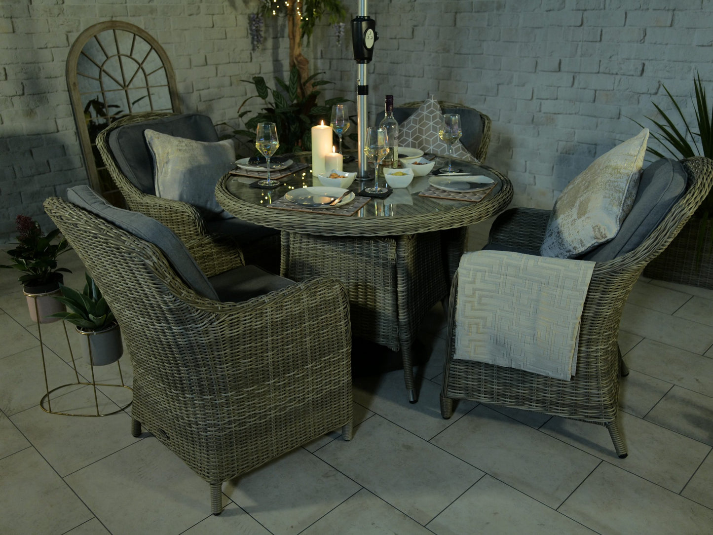 Rattan Wentworth Imperial 4 Seater Dining Set | AMIR | WEN110IMP-WS