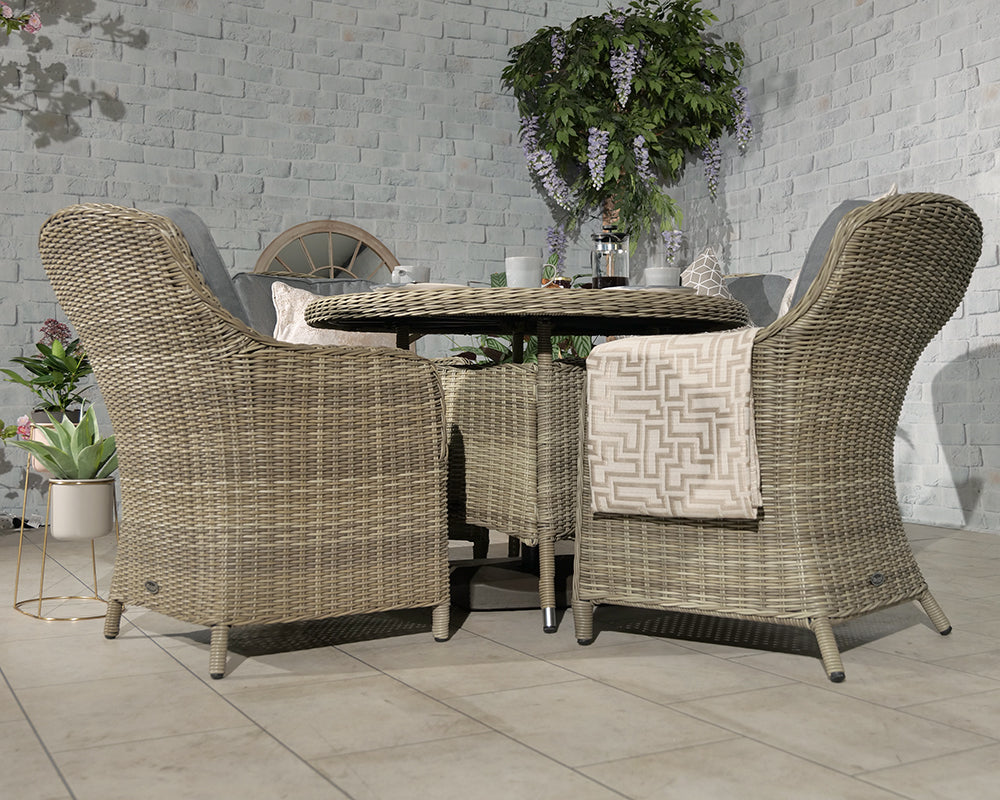 Rattan Wentworth Imperial 4 Seater Dining Set | AMIR | WEN110IMP-WS
