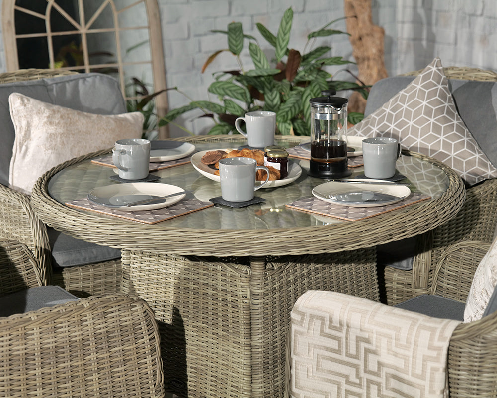Rattan Wentworth Imperial 4 Seater Dining Set | AMIR | WEN110IMP-WS