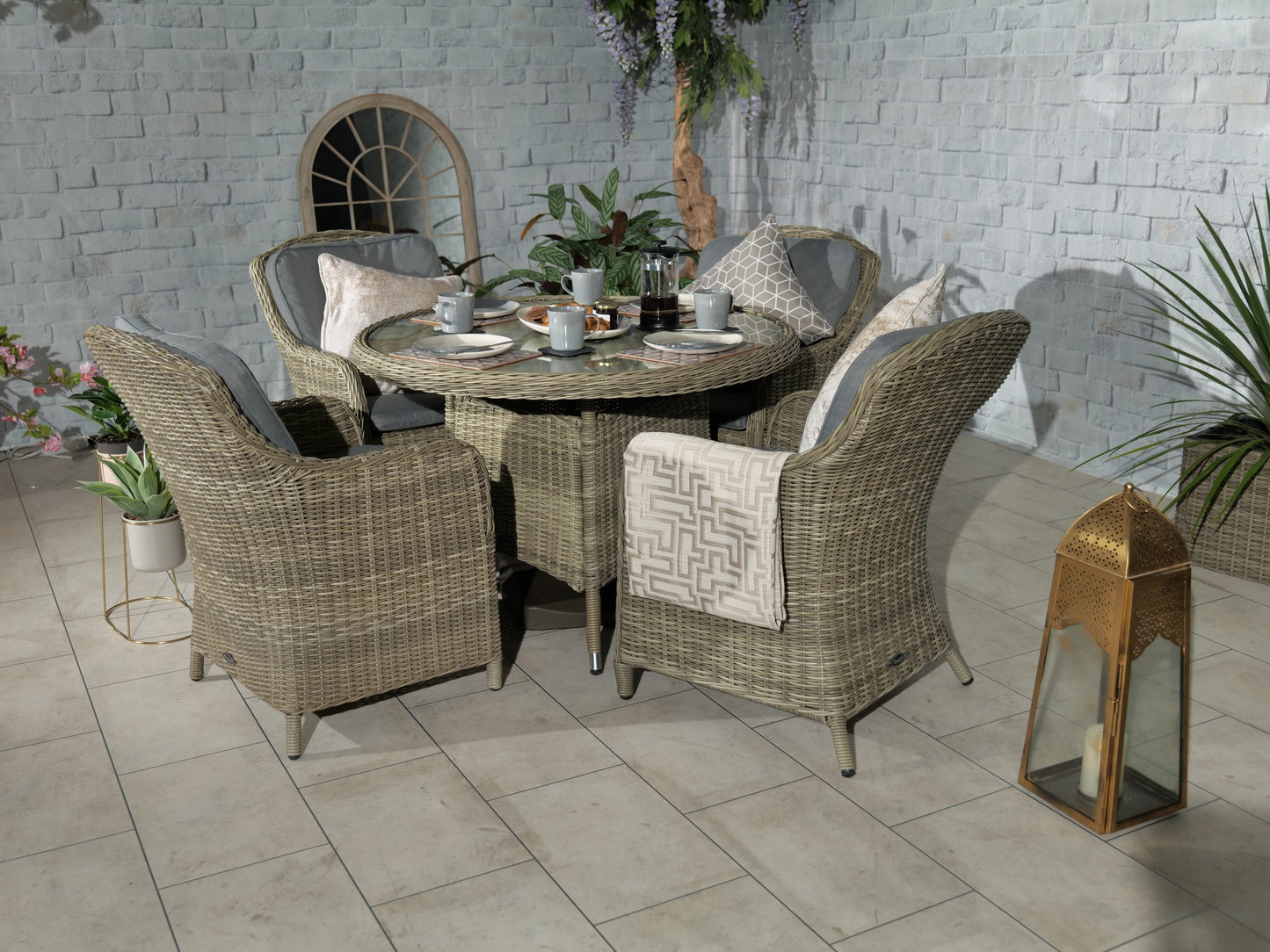 Rattan Wentworth Imperial 4 Seater Dining Set | AMIR | WEN110IMP-WS