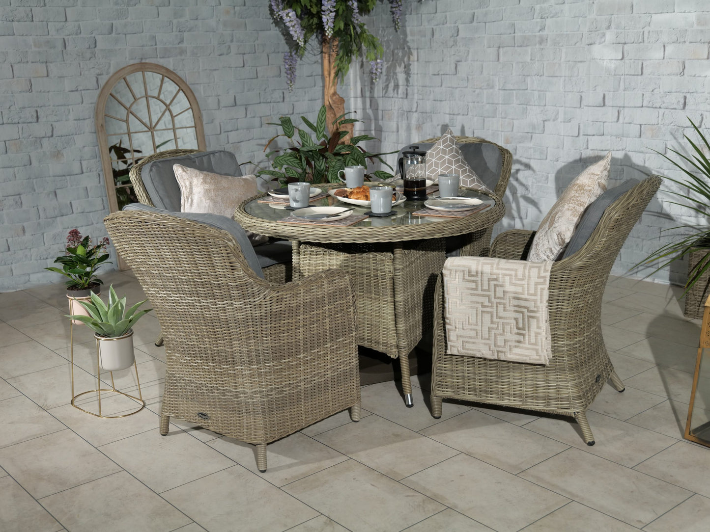 Rattan Wentworth Imperial 4 Seater Dining Set | AMIR | WEN110IMP-WS