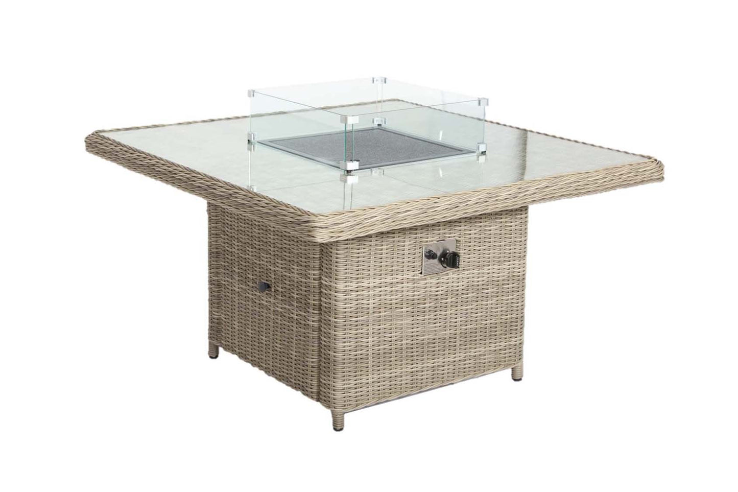 Rattan Wentworth Fire Pit 7pc Deluxe Modular Corner Dining / Lounging Set | AMIR | WEN120FP