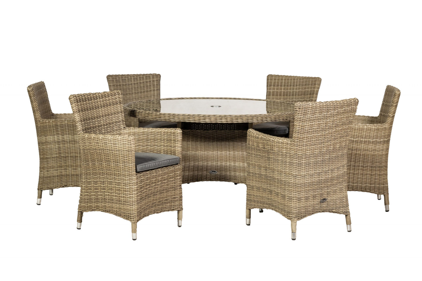 Rattan Wentworth 6 Seater Dining Set | AMIR | WEN140CAR-WS