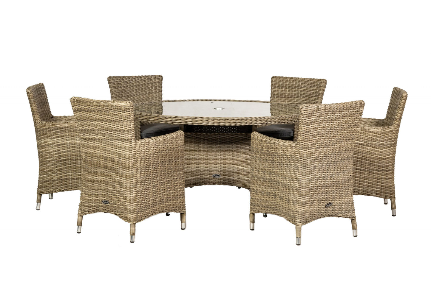 Rattan Wentworth 6 Seater Dining Set | AMIR | WEN140CAR-WS
