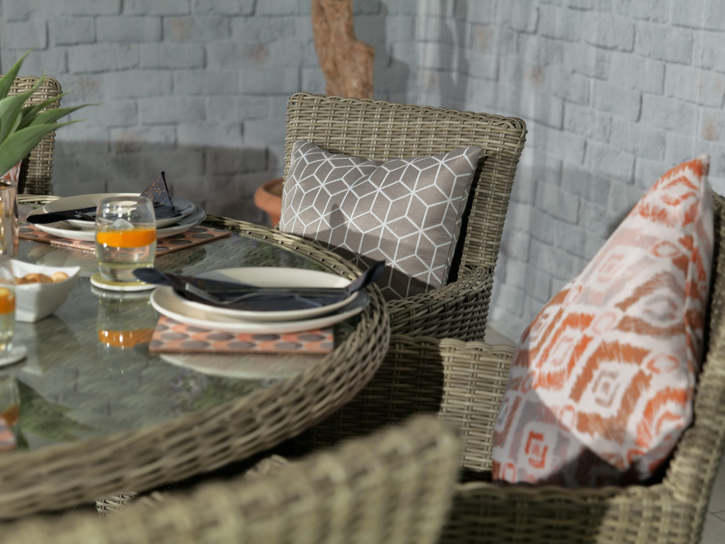 Rattan Wentworth 6 Seater Dining Set | AMIR | WEN140CAR-WS