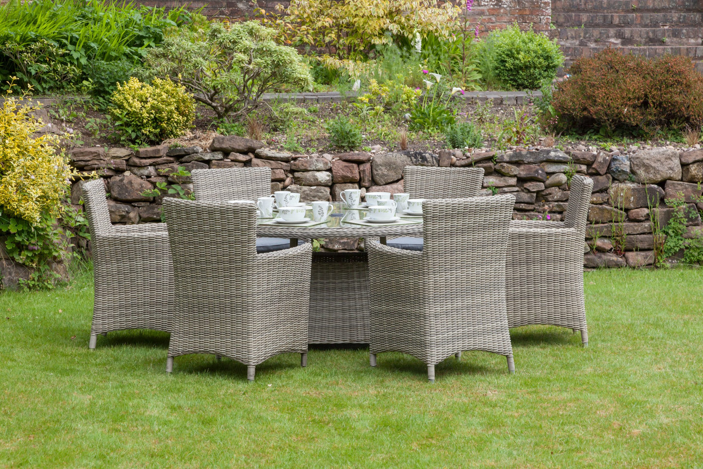 Rattan Wentworth 6 Seater Dining Set | AMIR | WEN140CAR-WS