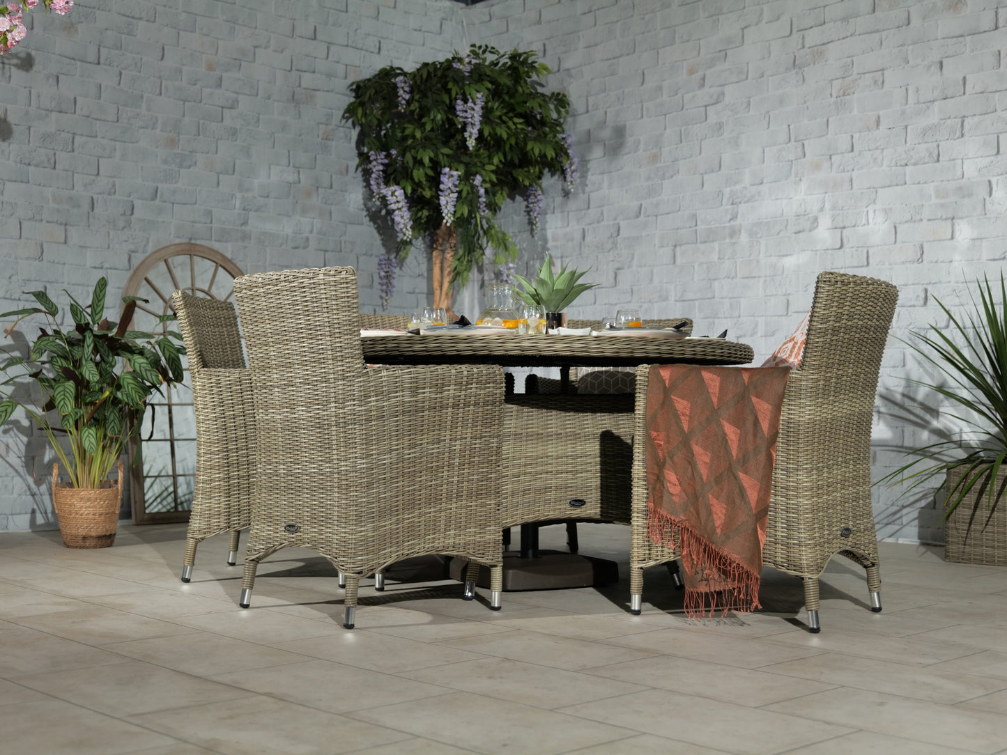 Rattan Wentworth 6 Seater Dining Set | AMIR | WEN140CAR-WS