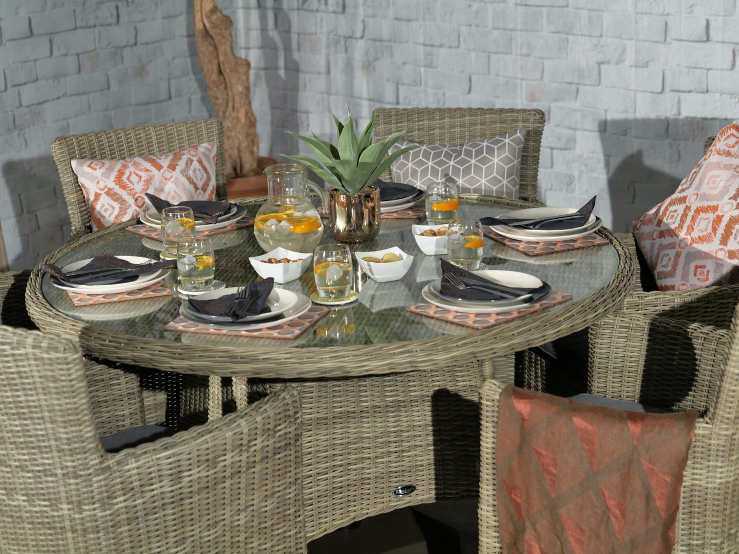 Rattan Wentworth 6 Seater Dining Set | AMIR | WEN140CAR-WS