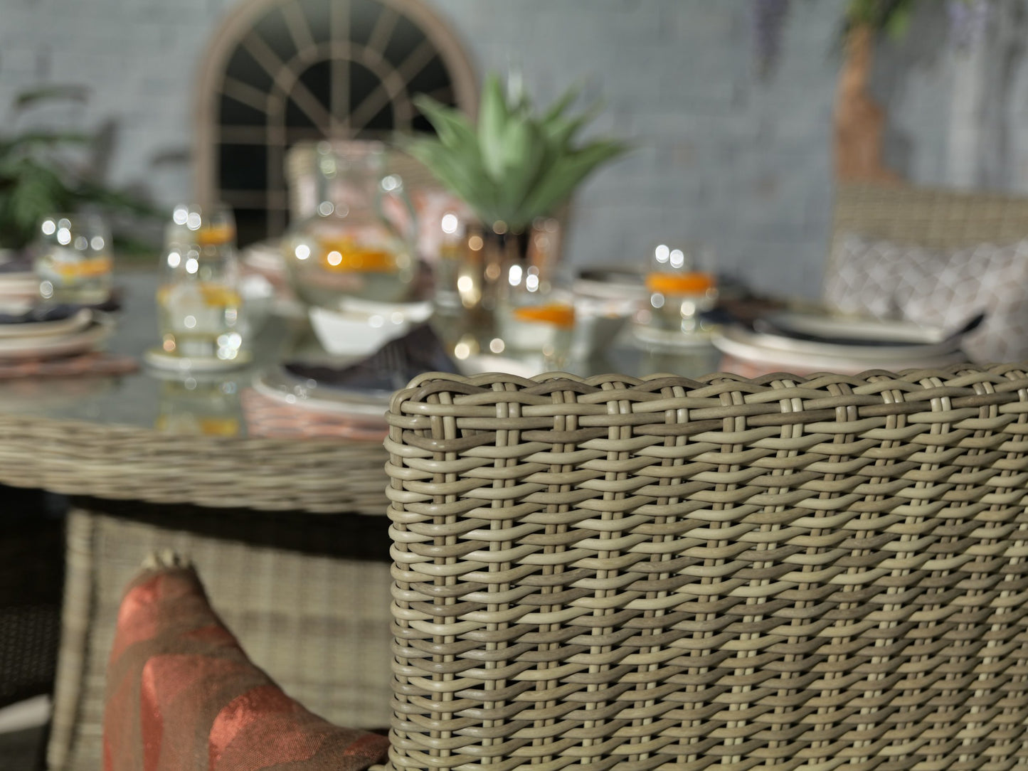 Rattan Wentworth 6 Seater Dining Set | AMIR | WEN140CAR-WS