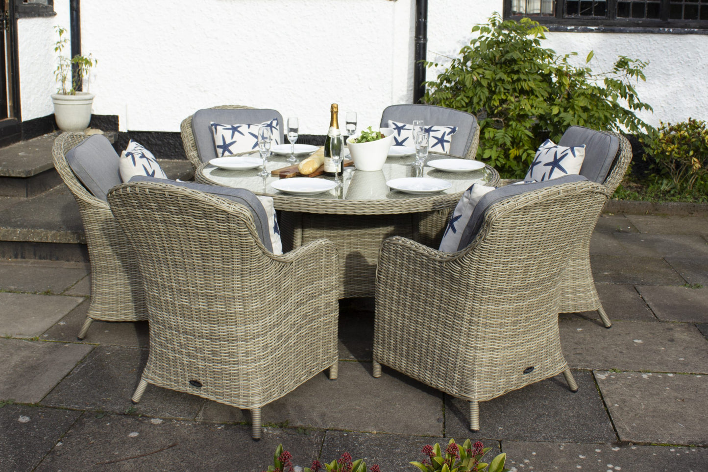 Rattan Wentworth Imperial 6 Seater Dining Set | AMIR | WEN140IMP-WS