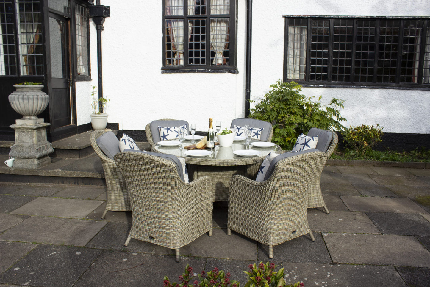 Rattan Wentworth Imperial 6 Seater Dining Set | AMIR | WEN140IMP-WS
