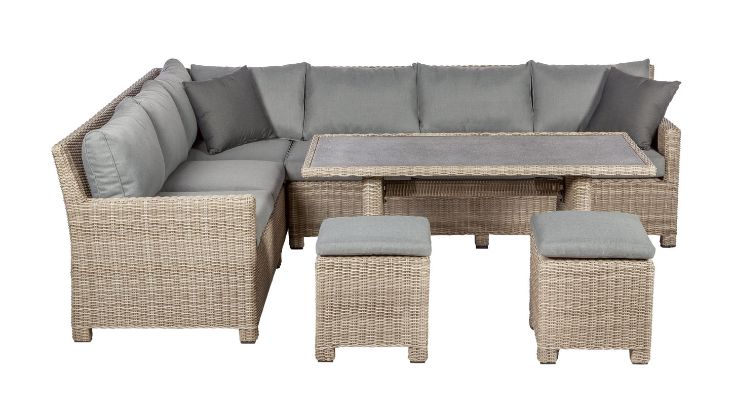 Rattan Wentworth Adjustable Corner Dining Set | AMIR | WENADJMOD-WS