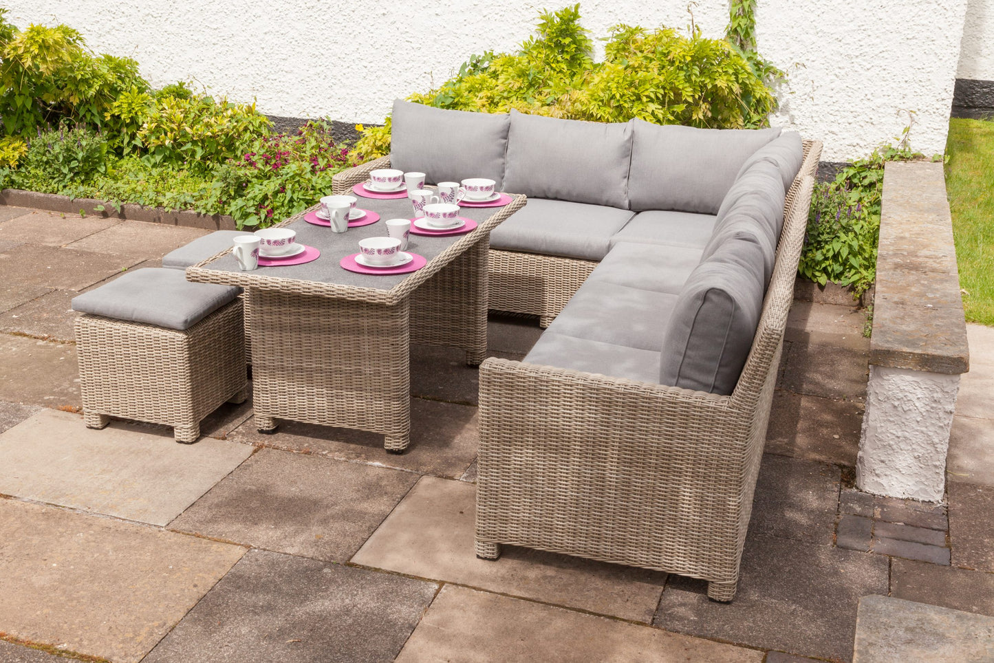 Rattan Wentworth Adjustable Corner Dining Set | AMIR | WENADJMOD-WS