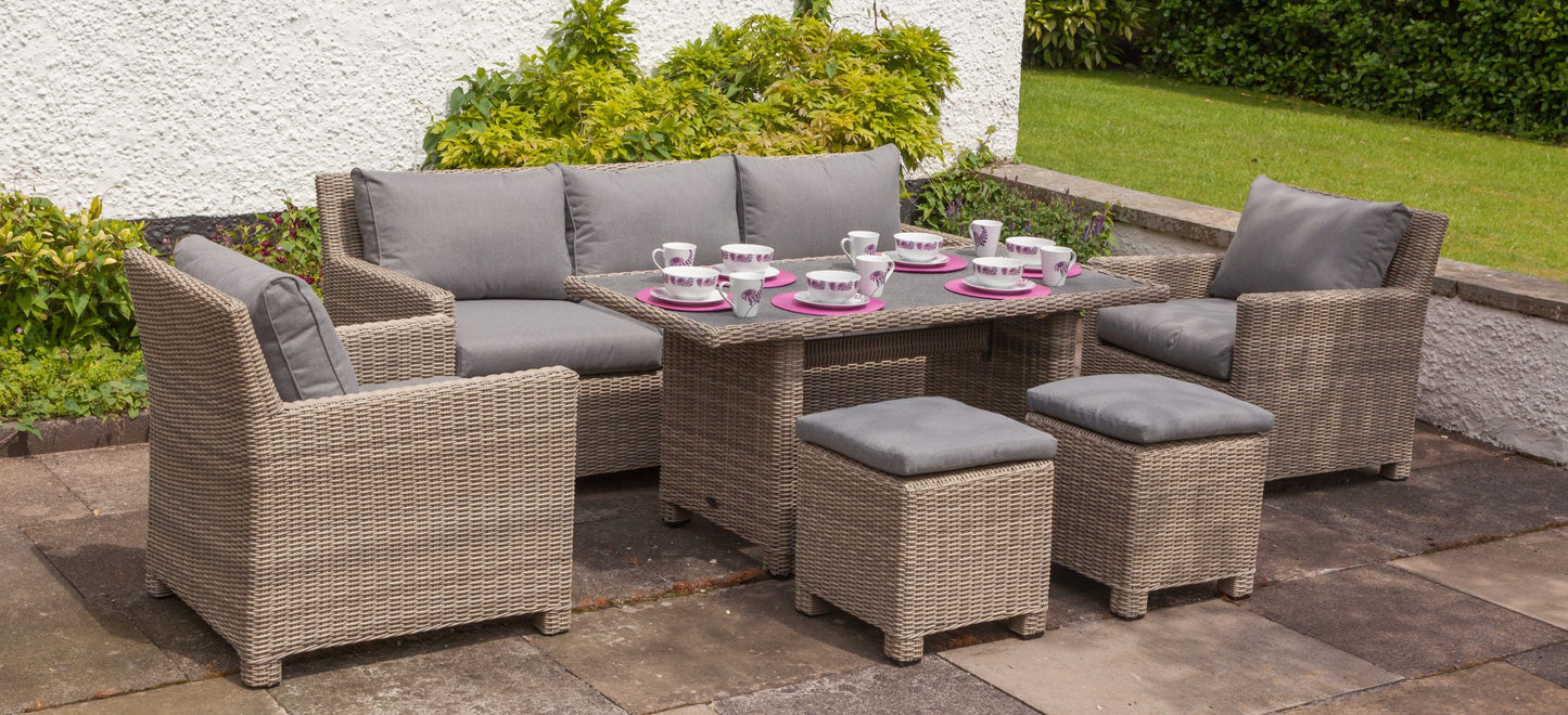 Rattan Wentworth Adjustable Sofa Dining Set | AMIR | WENADJSOF-WS